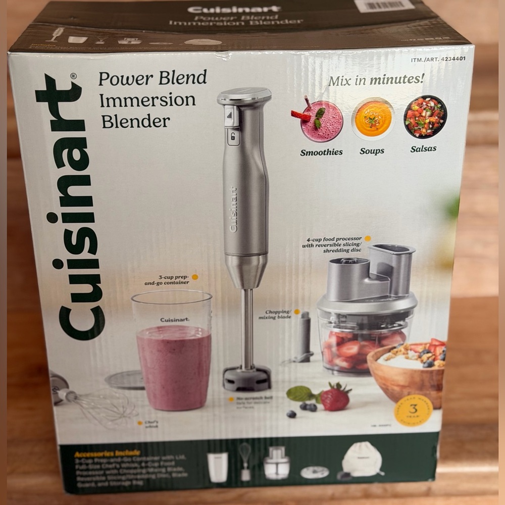 Cuisinart HB-500PC Immersion Blender Set 400W Power Blend Handheld BRAND NEW